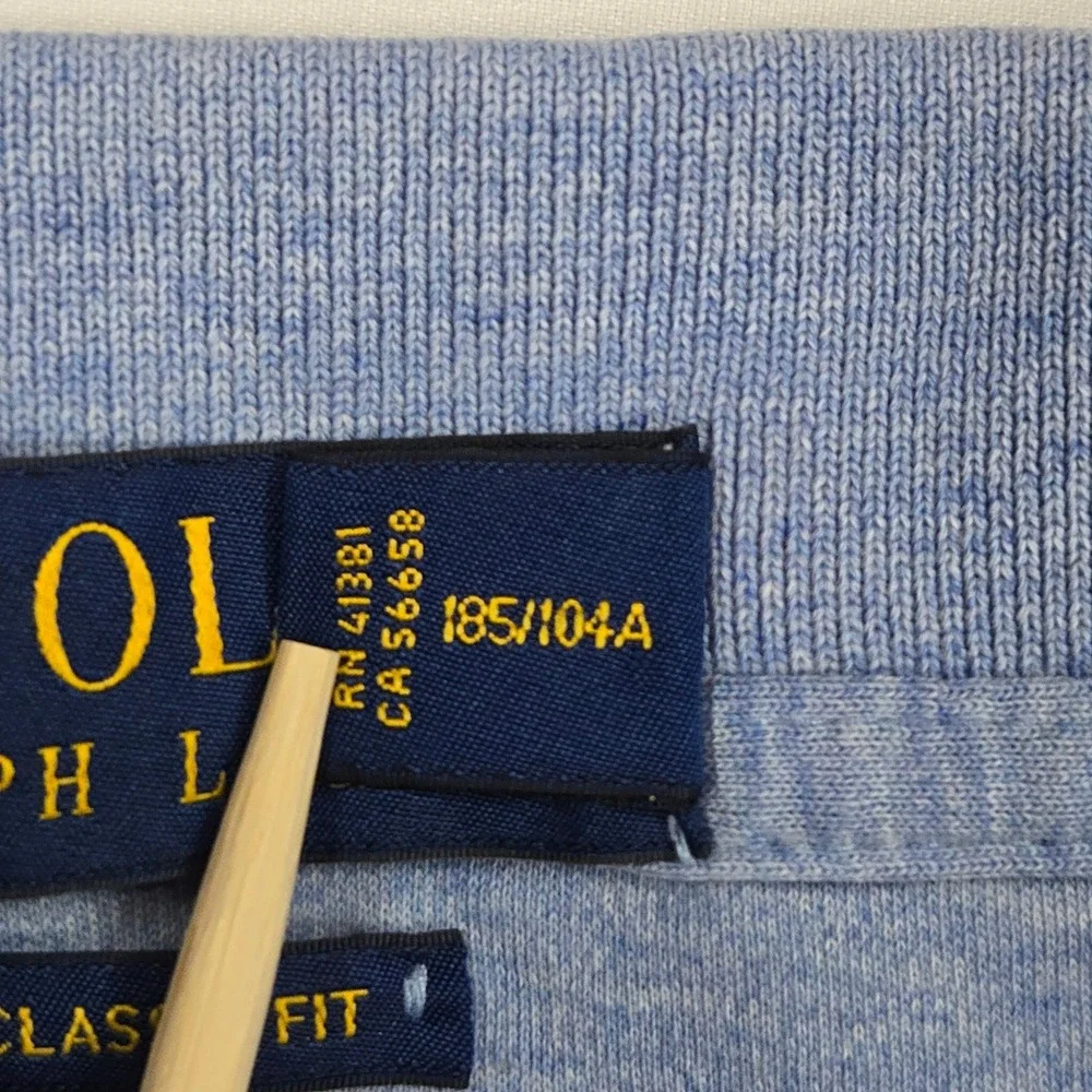 Polo Ralph Lauren Men XL Classic Fit Blue Cotton Polo Shirt Pony Logo